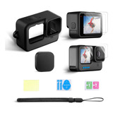 Set Funda + Tapa Lente + Strap + 3 Láminas Vidrio: Gopro 12