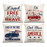 Fundas Para Cojines Diseño Patria Americana 4 Pzs 45x45 Cm