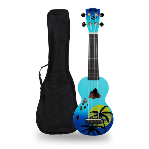 Ukelele Electroacustico Soprano Diseño Mandala Cuerdas Aquila Combo + Funda + Pua + Garantia Oficial Bamboo