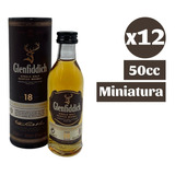 12x Miniatura 50cc Whisky Glenfiddich 18 Años Single Malt