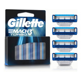 Gillette Mach3 Turbo Repuestos Para Afeitar 4 Piezas
