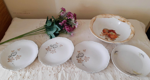 Set Vintage Flores Baviera + Bowls (5 Piezas)