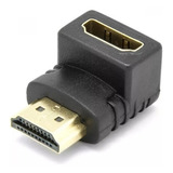 Adaptador Ficha Hdmi Hembra A Hdmi Macho Codo 90° Tv Smart