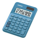 Mini Calculadora Casio De Mesa - Visor Amplo 10 Dígitos Azul