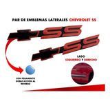 Par De Emblemas Laterales Chevrolet Ss Rojo Con Negro