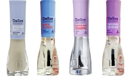 Esmaltes Base Linha Tratamento Dailus Kit Com 04 Unidad 8ml 