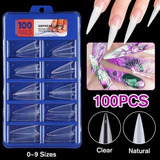 Tips Uña Artificial Stiletto Curva C Clear/tran. (100 U)