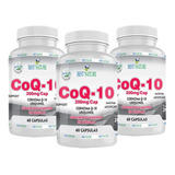 3x Coq-10 Coenzima Q10 200mg/cap Ubiquinol 60cp Best Nature