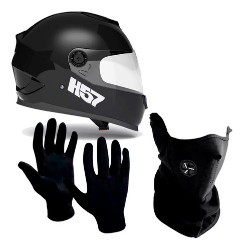 Casco Motos Integral Halcon H57 + Cuello + Guantes Sti Full