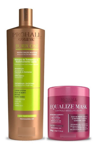 Prohall Equalize Mascara 500g + Burix One Prohall Selagem 1l