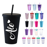 Paquete 20 Vasos Con Popote Personalizados