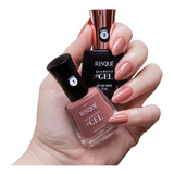 Esmalte Risque Diamond Gel Espumante Rose + Top Coat