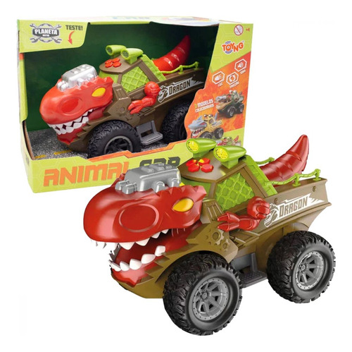 Carrinho Friccao Animal Car Dragon Com Luz E Som Toyng 48696