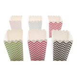 Cajita Popcorn Chevron X 12 Rojo