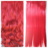 * Extensión Cortina Pelo Fantasía Color Rojo 60cm *