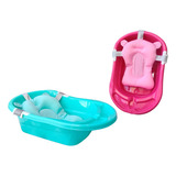 Bañera Tina Para Bebe Marca Induhogar + Cojin Ergonomico