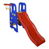 Escorregador Infantil 4 Degraus Playground Plástico + Cesta