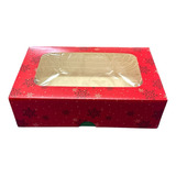 1 Caja Rectangular Navideña Con Diseño De Copos De Nieve