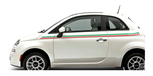 Kit Adesivo Faixa Lateral Fiat 500 Itália Sport Carro 044