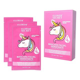 Pack 10 Mascarilla Facial Acido Hialuronico Diseño Unicornio