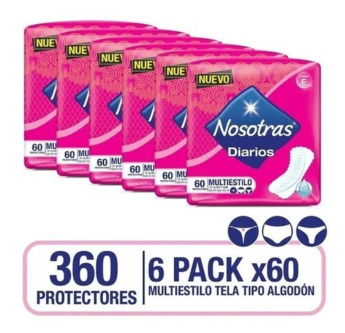 Nosotras Protectores Diarios Multiestilo X60 Unid. X6 Pqts