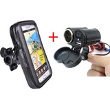 Kit Moto Bike Carregador Usb + Suporte Celular 5.5 Polegadas