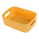 Caja De Almacenamiento Plástica Amarilla - Grande