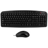 Kit De Teclado Y Mouse Techzone Alambrico Usb Negro Esp /vc Color Del Teclado Negro