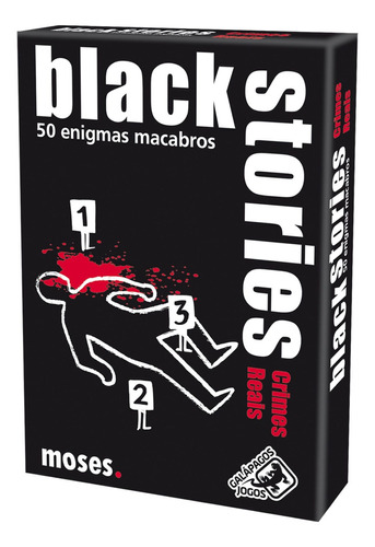 Black Stories Crimes Reais - Jogo De Cartas C/ 50 Enigmas 