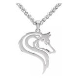 Elegante Collar Wolf Lobo Noruego C909 Genuina Plata Ley 925