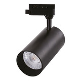 Lámpara Spot Liso Led Negro 20w 6500k Para Riel