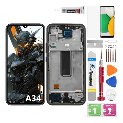 Pantalla Okbichi Incell para Samsung A34 con marco SM-A3460, SM-346b, SM-346b\u002Fds, SM-A346b\u002Fdsn, SM-A346e, SM-A346e\u002Fds, SM-A346e\u002FDSN, SM-A346m, SM-A346m\u002Fdsn, SM-A346m\u002Fn | MercadoLibre