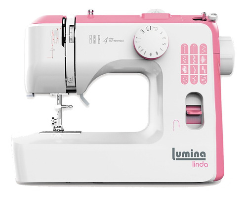Máquina De Coser Recta Lumina Linda Portable Rosa + Regalo