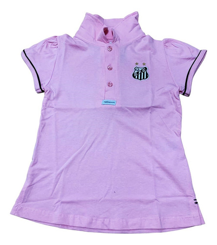 Camisa Polo Rosa Do Santos Infantil  Menina Tamanho 8