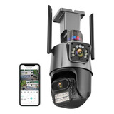 Câmera Wi-fi 4k 8mp Tela Dupla Visão Noturna Alarme Policia
