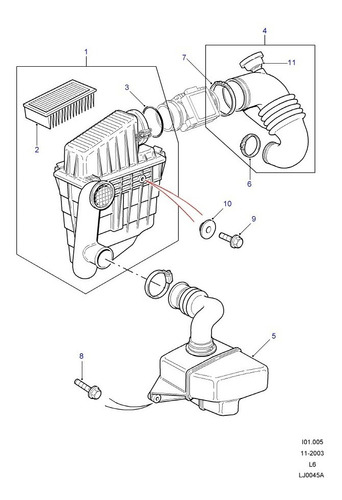 Manguera Filtro De Aire Land Rover Freelander Tdi Foto 2