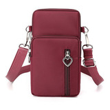 Versión Coreana Bolsa De Teléfono Femenino Cross Body Bag Color Rojo