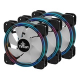 Kit 3 Ventiladores Yeyian Argb Gamer Typhoon Ycf-3kfs-01