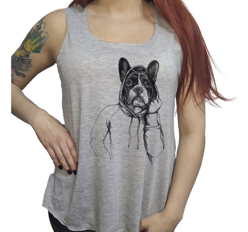 Musculosa Acampanada Bulldog Con Buzo