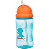 Garrafa Garrafinha Infantil Dino Buba Com Canudo Silicone