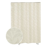 Cortinas De Baño Tela Jacquard Waterproof Premium Con Diseño Color Beige