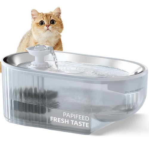 Fuente De Agua Premium Para Gatos, Bandeja De Acero Inoxidab