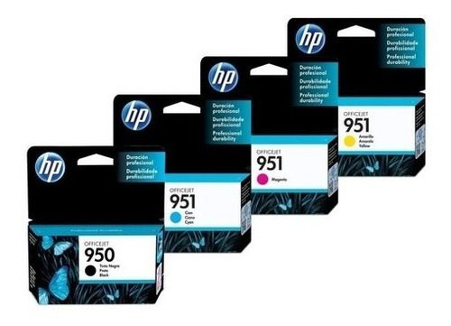 Pack 4 Tintas Hp 950 Bk Y 951 C-m-y Originales Facturadas