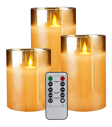 Velas Led Sin Llamas A Control Remoto, 3 Piezas