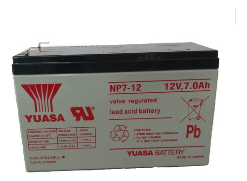 Bateria Yuasa Np7-12 12 V 7 Ah Para Ups - Alarmas - Etc