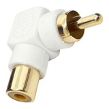 Plug Cotovelo 90 Graus Rca Individual Branco Tv Parede