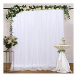 Telon De Fondo Blanco Cortinas Para Baby Shower 5ftx7ft T...