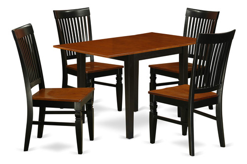 East West Furniture Norden - Juego De Comedor De 5 Piezas P.