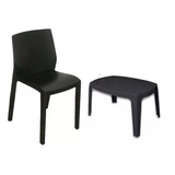 Combo 1 Silla Paris Negra 1 Mesa Ratona Mascardi Apilable