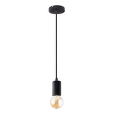 Colgante Luz Led Gioluce Delta Capuchon Simple Vintage Portalampara E27 Color Negro